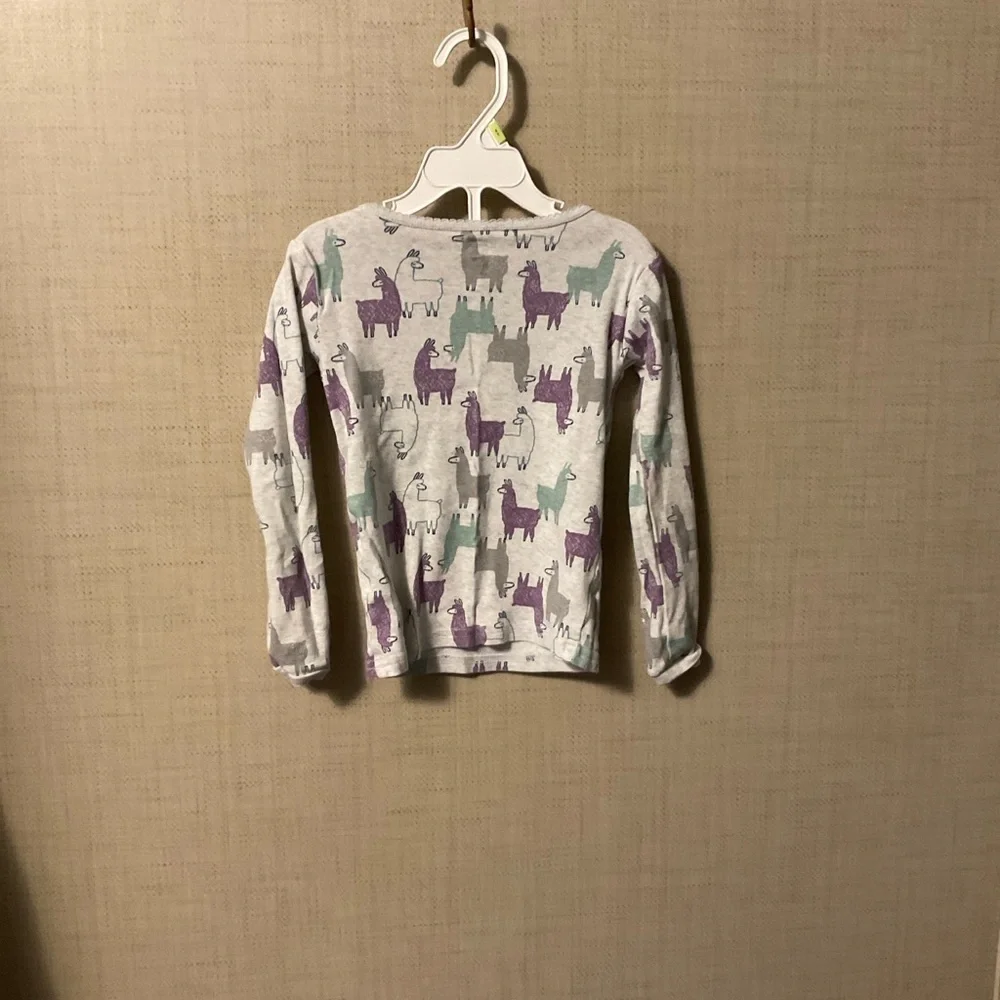 Carter's Llama Print Long Sleeve Tee - Purple and Gray